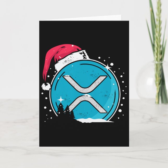 Xrp Christmas Hat Moonshot Ripple Crypto Merch To  Card (Front)
