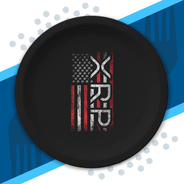 XRP Crypto Cryptocurrency American Flag Meme Paper Plates (Creator Uploaded)