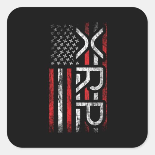 XRP Crypto Cryptocurrency American Flag Meme Square Sticker