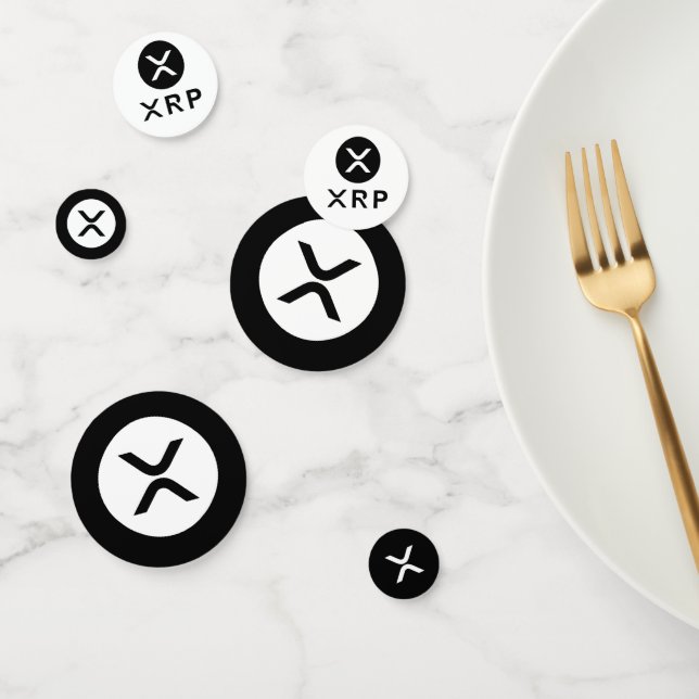 XRP Crypto Currency Black and White Table Confetti (Group)