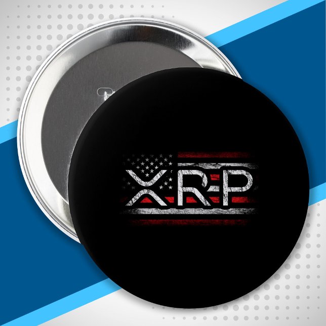 XRP Crypto Currency Cryptocurrency American Flag Button (Creator Uploaded)