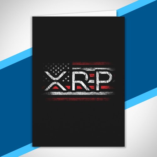 XRP Crypto Currency Cryptocurrency American Flag Card