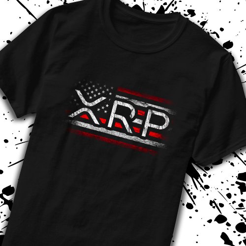 XRP Crypto Currency Cryptocurrency American Flag T_Shirt