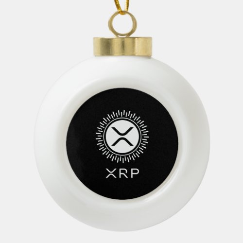 XRP Cryptocurrency Crypto Decorative Circle Logo Ceramic Ball Christmas Ornament