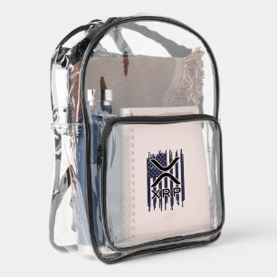 XRP Cryptocurrency USA American Clear Backpack