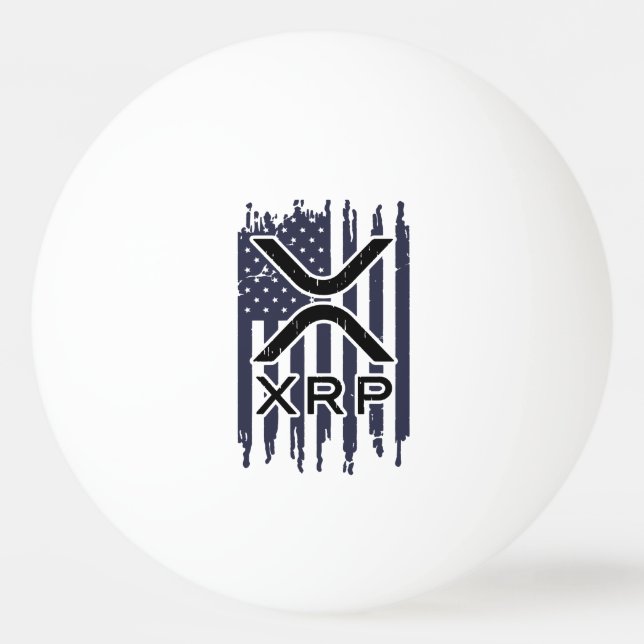XRP Cryptocurrency USA American Ping Pong Ball (Front)