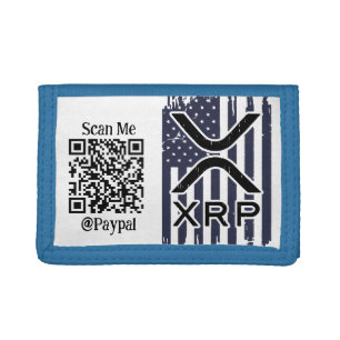 XRP Cryptocurrency USA American- Qr code Trifold Wallet