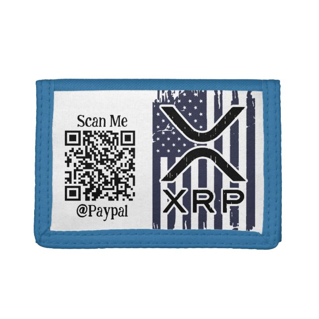 XRP Cryptocurrency USA American- Qr code Trifold Wallet (Front)