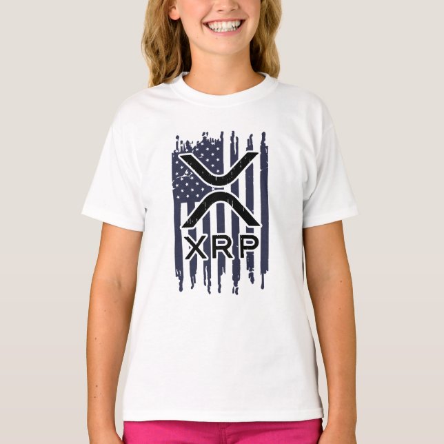 XRP Cryptocurrency USA American T-Shirt (Front)