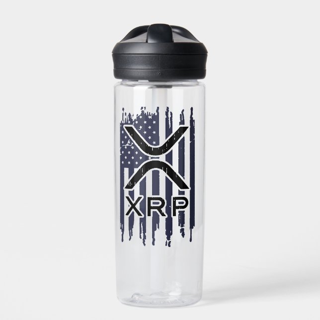 XRP Cryptocurrency USA American Water Bottle (Front)