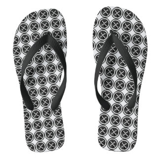 XRP Distressed Black Coin Logo Flip Flops