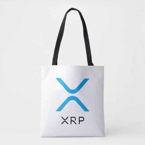 XRP Ripple Blue  Black Logo  Tote Bag