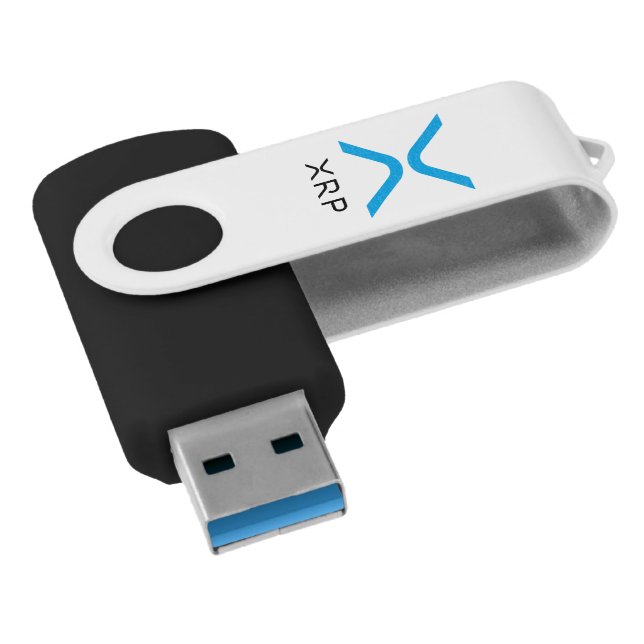 XRP Ripple Blue & Black Logo | USB Flash Drive (Angled)