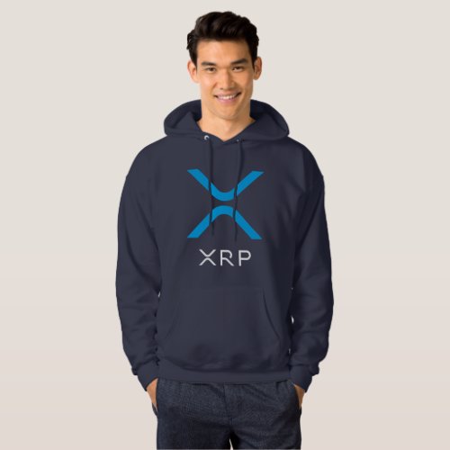 XRP Ripple Blue  White Logo  Hoodie