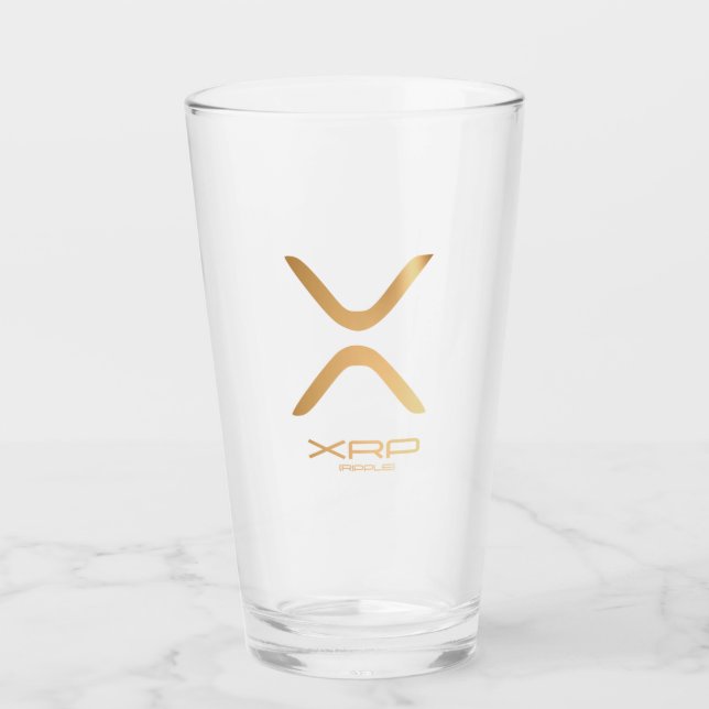 XRP - Ripple (Gold) Glass (Front)