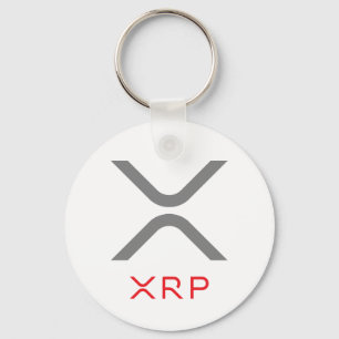XRP Ripple Gray & Red Logo   Basic Keychain