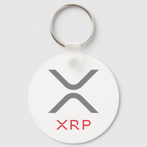 XRP Ripple Gray  Red Logo  Basic Keychain