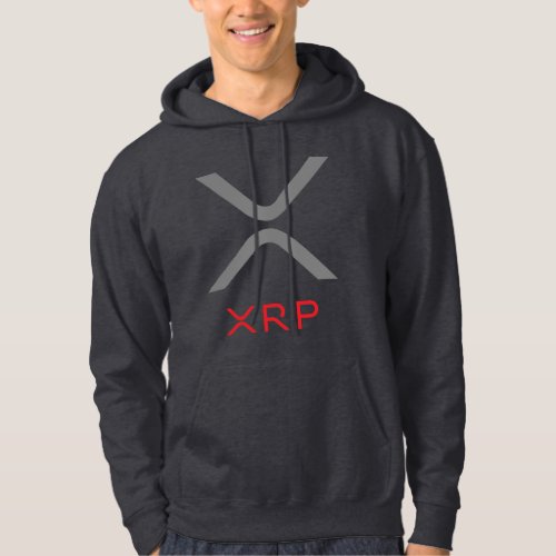 XRP Ripple Gray  Red Logo  Hoodie