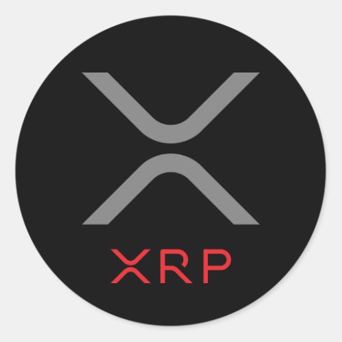 XRP Ripple Gray  Red Logo  Sticker