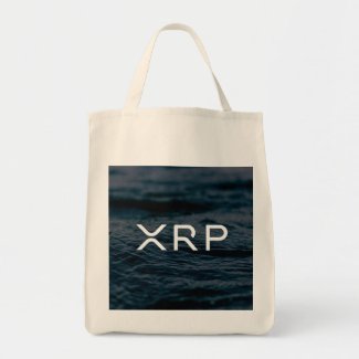 XRP Ripple grocery tote bag waves water