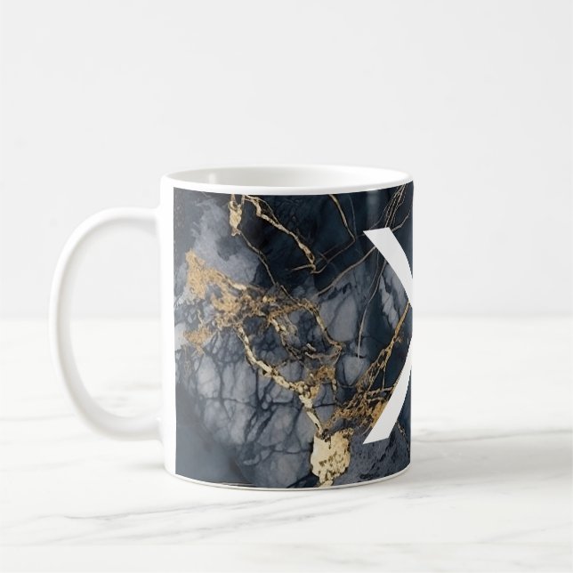 XRP 'X' Logo Indigo Marble Mug (Left)