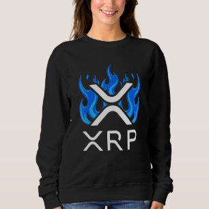 XRP - XRP Cryptocurrency - XRP Logo - Blue Flames Sweatshirt