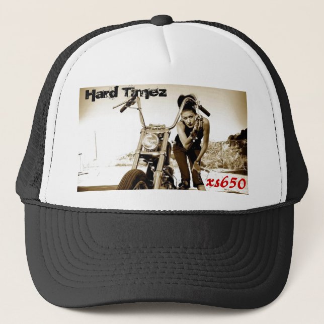 xs650, Hard Timez,...bobber yamaha Trucker Hat (Front)