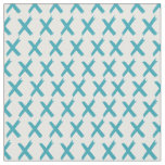 X's Allover - Pacific Blue on White Fabric