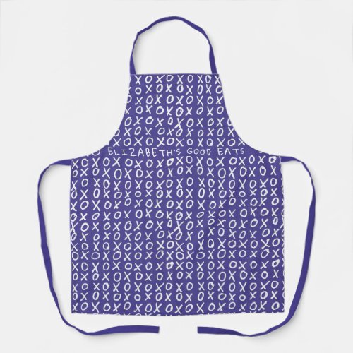 Xs and Os personalized on violet Apron