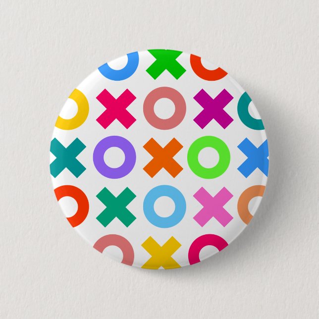 Xs and Os Pinback Button (Front)