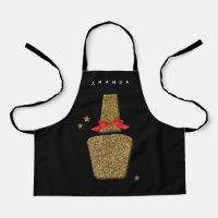 XS Nail SALON apron - Golden nail polish black