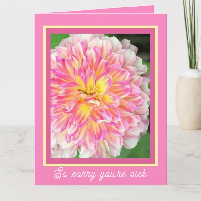 XTRA LARGE GET WELL FROM GROUP CUSTOMIZABLE FLORAL LETTERPRESS THANK YOU CARD (Front)