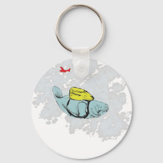 Xtreme Manatee Skydiving Keychain