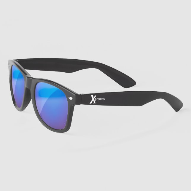 Xtreme Urban Street Style Typographic White Text Sunglasses (Left)