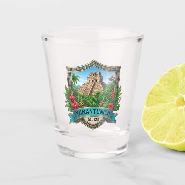 Xunantunich Belize Shot Glass (Front)