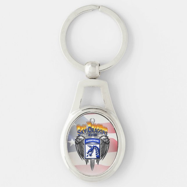XVIII Airborne Corps Amazing Sky Dragons Keychain (Front)