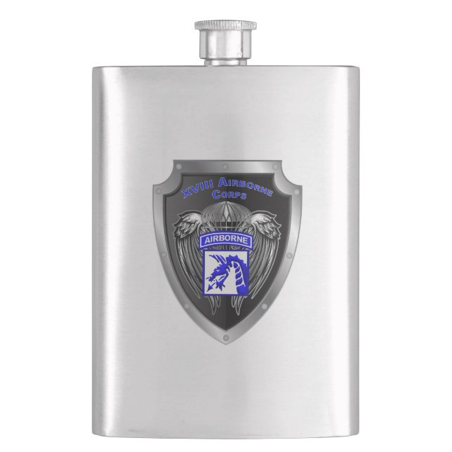 XVIII Airborne Corps “America’s Contingency Corps” Flask (Front)