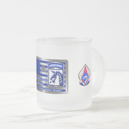 XVIII Airborne Corps Americas Contingency Corps Frosted Glass Coffee Mug