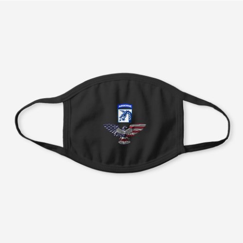 XVIII Airborne Corps Black Cotton Face Mask