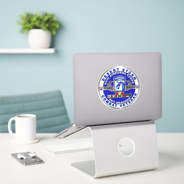 XVIII AIRBORNE CORPS Desert Storm Sticker (Laptop On Desk)