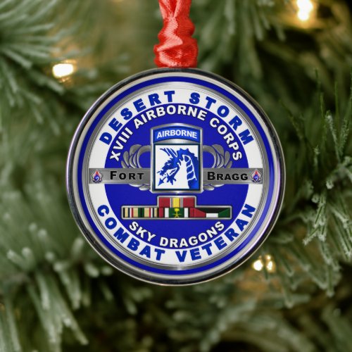 XVIII Airborne Corps Desert Storm Veteran Metal Ornament