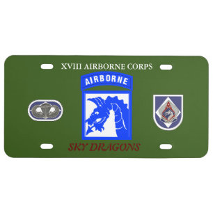 XVIII AIRBORNE CORPS LICENSE PLATE