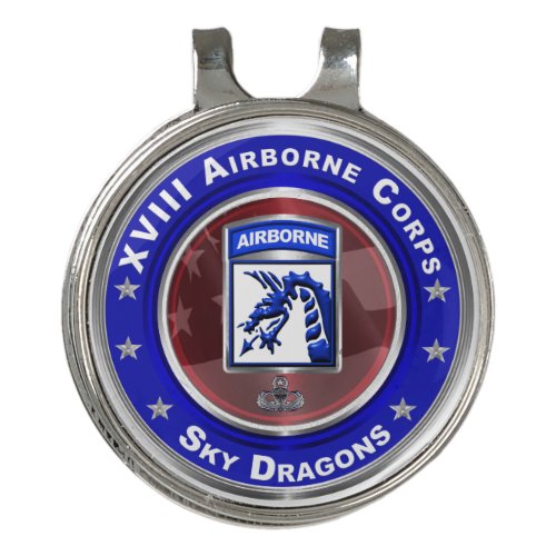 XVIII Airborne Corps Sky Dragons  Golf Hat Clip
