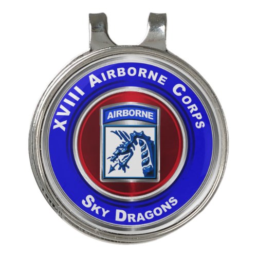 XVIII Airborne Corps Sky Dragons Golf Hat Clip