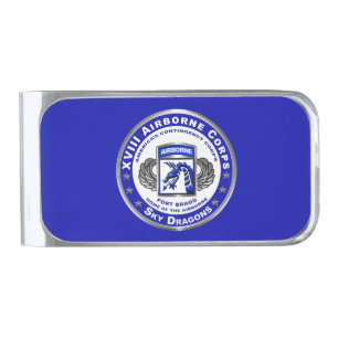 XVIII Airborne Corps “Sky Dragons” Silver Finish Money Clip