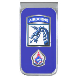 XVIII Airborne Corps “Sky Dragons”  Silver Finish  Silver Finish Money Clip