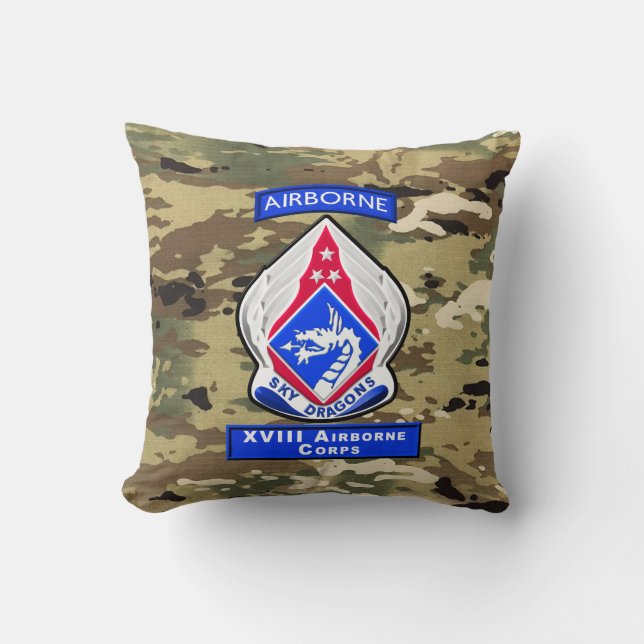 XVIII Airborne Corps “Sky Dragons” Throw Pillow (Front)
