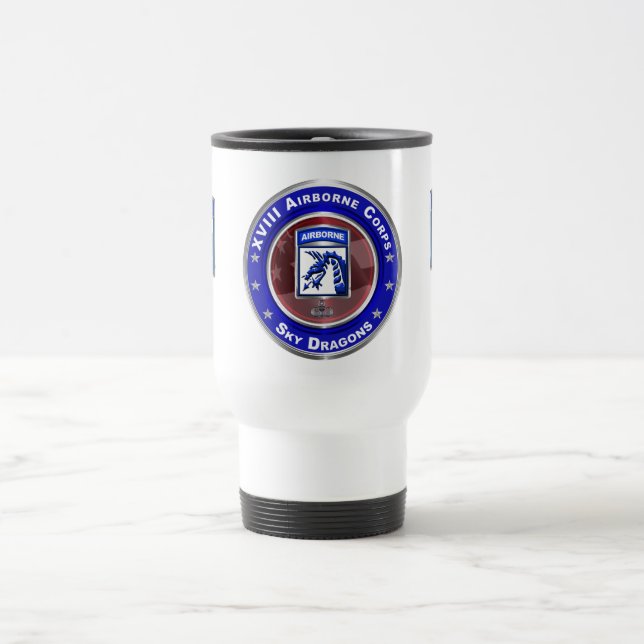 XVIII Airborne Corps Sky Dragons Travel Mug (Center)