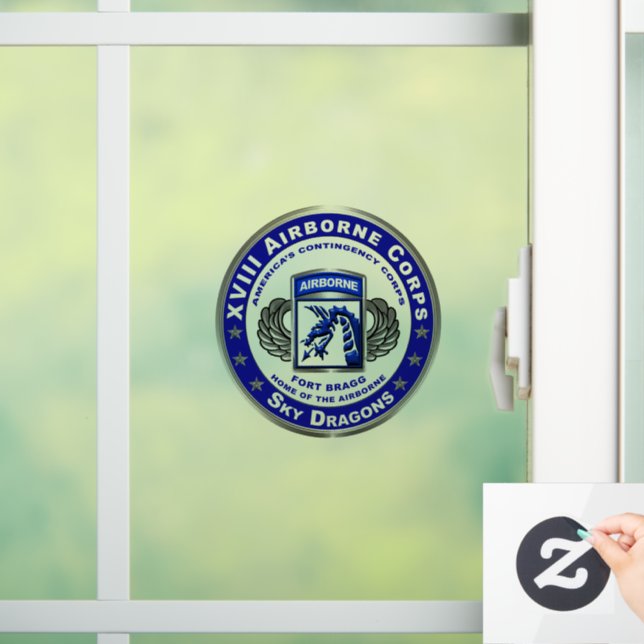 XVIII Airborne Corps SKY DRAGONS Window Cling (Home)