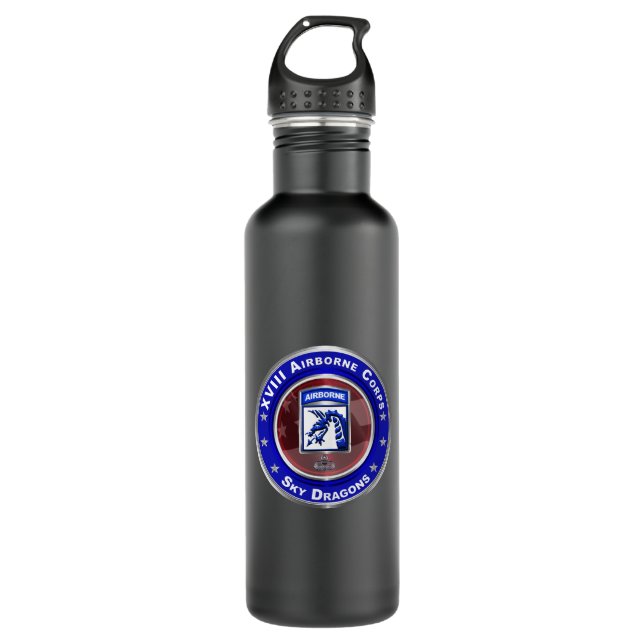 XVIII Airborne Corps  Stainless Steel Water Bottle (Front)